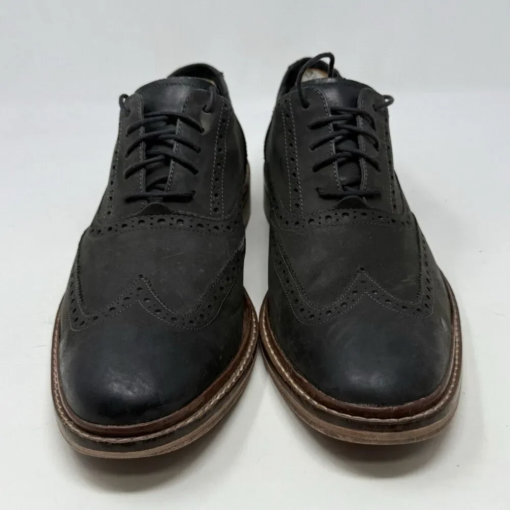 Cole Haan Colton Oxford Shoes Mens 11 Black Leather Wingtip Classic Dress Office